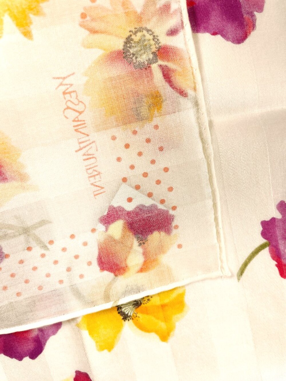 NWT Yves Saint Laurent Floral Scarf - Picture 12 of 15